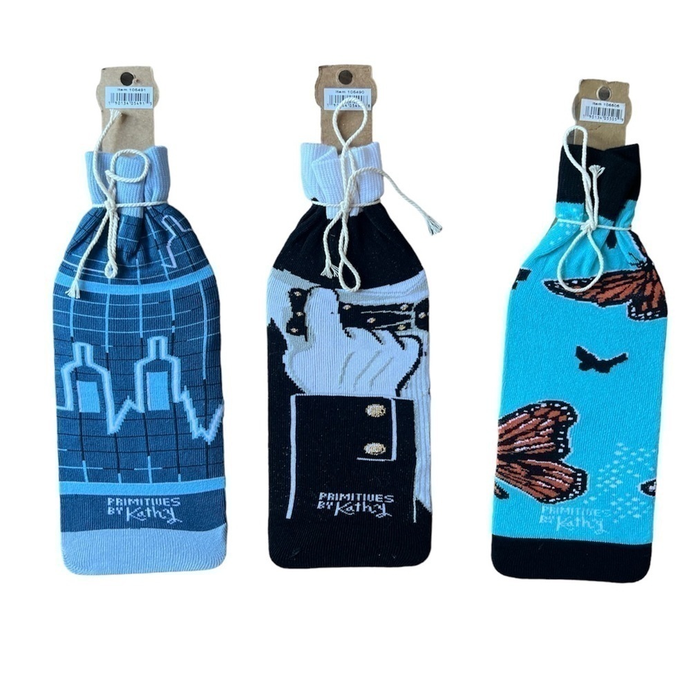 Decorative Knit Bottle Socks, Bags for Bottles Wine Liquor - Set of 3 NWT - Picture 3 of 5